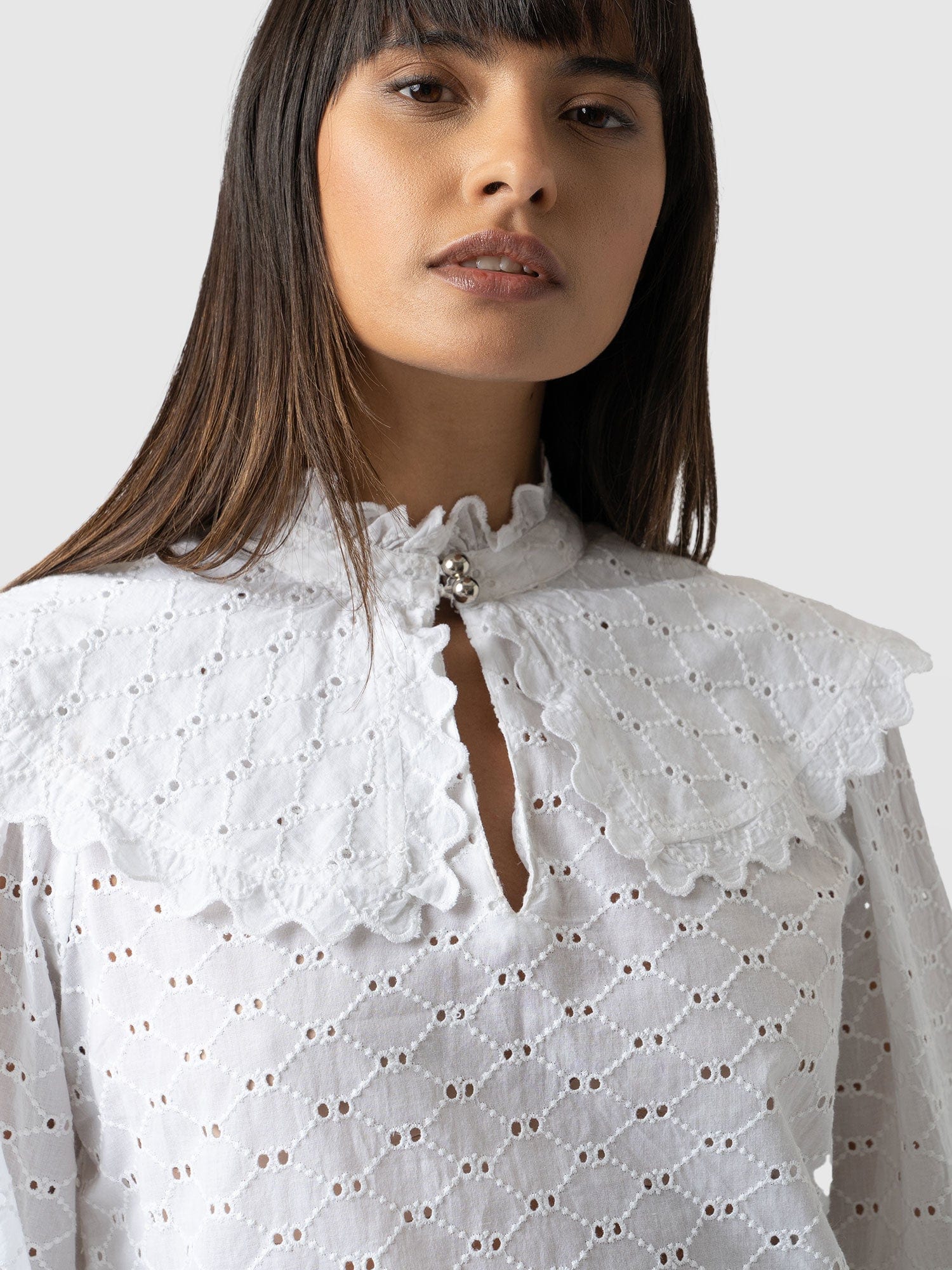 Courtney Collar Blouse - White